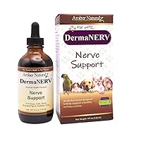 Amber NaturalZ DermaNERV Herbal Supplement for Dogs, Cats, Birds, Guinea Pigs, and Rabbits | Pet Herbal Blend for Nerve and Neurological Support | 4 Fluid Ounce Glass Bottle | Manufactured in The USA
