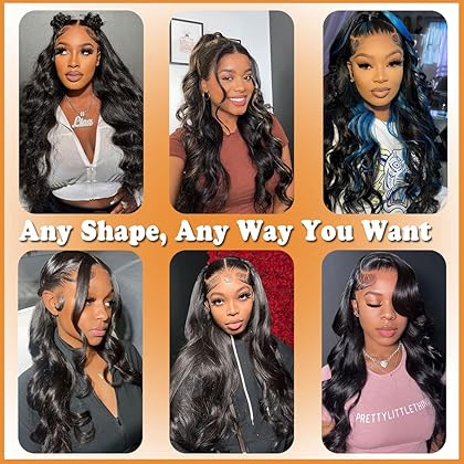 TRP 28 Inch Body Wave Lace Front Wigs Human Hair 180 Density, 13x4 HD Transparent Lace Frontal Wigs Human Hair Glueless Brazilian Virgin Human Hair Lace Front Wigs Pre Plucked with Baby Hair