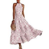 Summer Long Dress Elegant Robe Dress Party Sleeveless Dresses Women Casual Sundress Vintage Maxi Dresses for Women
