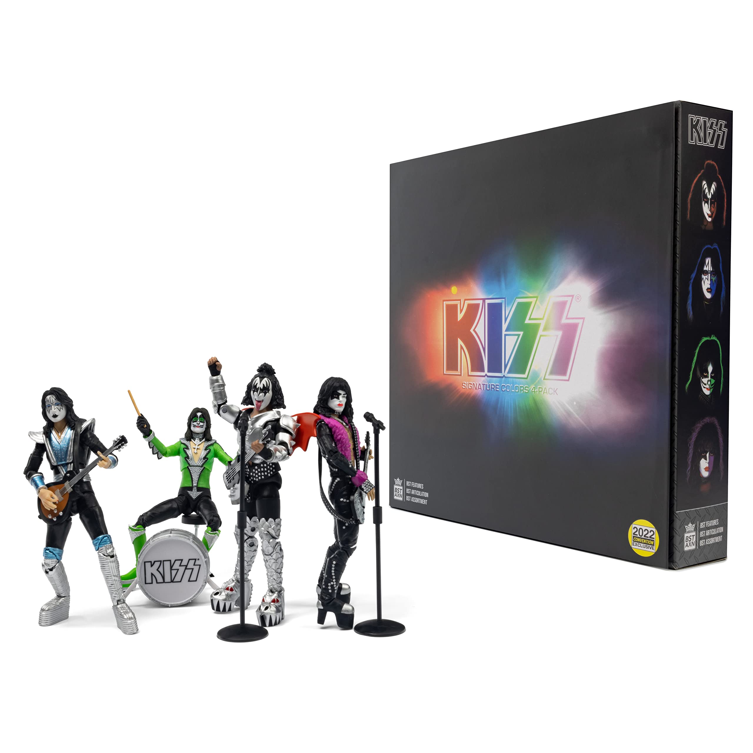 The Loyal Subjects KISS Signature Colors BST AXN 5-inch Action Figure 4-Pack with Accessories