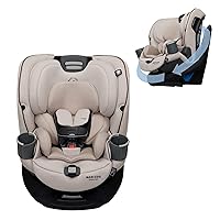 Maxi-Cosi Emme 360 All-in-One Convertible Car Seat, 360° FlexiSpin Rotational Seat, From Birth To Ten Years (5-100 lbs): Rear-Facing, Forward-Facing, & Belt-Positioning Booster, Desert Wonder