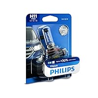 Philips H11 Vision Upgrade Headlight Bulb with up to 30% More Vision, 1 Pack