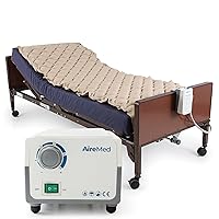 AireMed Alternating Pressure Pump & Pad - Premium Medical Grade Treatment Pad – Quiet Electric Pump - Inflatable Mattress Topper - Standard Hospital Twin Bed Size - Sore Wound & Ulcer Relief