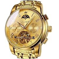 OLEVS Men's Watches Golden Luxury Diamond Watch Men with Weekday Date Waterproof Luminous Classic Watch Gift