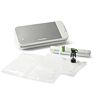 FoodSaver Vacuum Sealer Machine with Sealer Bags and Roll, Bag Storage, Cutter Bar, and Handheld Vacuum Sealer for Airtight Food Storage and Sous Vide, White/Silver