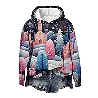 Women's Casual Tops Print Plush Warm Coat Fleece Sweater Casual Pocket Autumn Winter Coat Tops, S-3XL