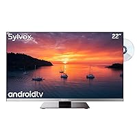 SYLVOX 22'' Smart 12 Volt TV Digital Video Disc Combo, FHD 1080P Moisture-Proof, with ARC, CEC, and WiFi. Perfect for Home, RV, and Marine Use in Humid Conditions, Black 2024