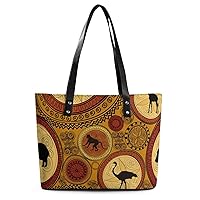 Womens Handbag Animals African Pattern Leather Tote Bag Top Handle Satchel Bags For Lady