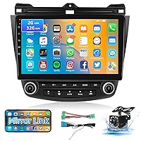 2+64G for Honda Accord 2003-2007 Android Car Radio Stereo 10.1 inch HD Touch Screen Mirror Link GPS Navigation Head Unit with WiFi Bluetooth USB FM Steering Wheel Controls 12LED Backup Camera