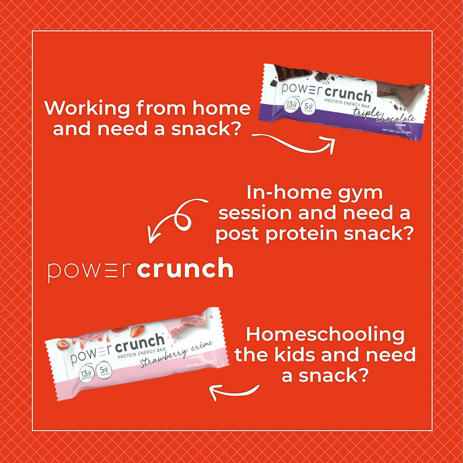 Power Crunch Protein Wafer Bars, High Protein Snacks with Delicious Taste, Triple Chocolate, 1.4 Ounce (12 Count)