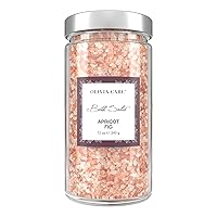 Olivia Care Pink Himalayan Bath Salts with Apricot Fig - Relieves & Relax Muscles. Exfoliate, Heal, Rejuvenate, Cleansing & Soothes Skin | Made with Natural Ingredients. Fresh Fragrance - 12 OZ
