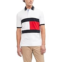 Tommy Hilfiger Men's Short Sleeve Cotton Pique Flag Graphic Polo Shirt in Regular Fit