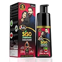 Permanent Hair Color Shampoo Pump pack, Natural Black 180ml | No Skin Stain, No Ammonia, No Parabens