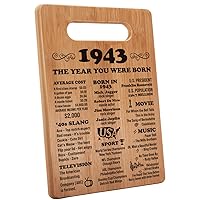 81st Birthday Gifts for Women or Men, Happy 81 Year Old Birthday Gifts, 81st Birthday Present, Vintage 81st Birthday Decorations - 1943 Cutting Board
