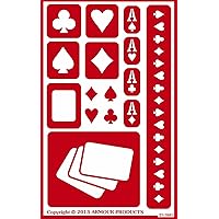 Armour Products Etch Over N Over Stencil, Poker Cards