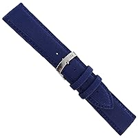 22mm Milano Mens Navy Blue Techno Canvas Texture Stitched Sport Watch Band 2778