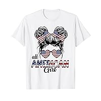 All American Girl Red White Blue Patriotic 4th Of July Funny T-Shirt