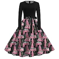 XJYIOEWT Spring Dresses for Women 2024 Long,Women's Midi Dress Long Sleeve Sleeve Shirred Bodice Floral Dress for Fall P