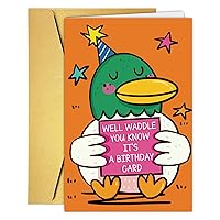 Party Duck Birthday Card for Him Her, Well Waddle You know its A Birthday Card, Birthday Gift for Child Kid Son
