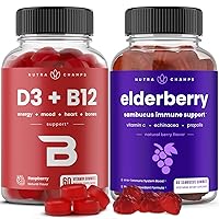 NutraChamps Vitamin B12 Gummies and Elderberry Gummies Bundle