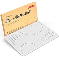 Stone Bath Mat, Diatomaceous Earth Shower Mat, Non-Slip Super Absorbent Quick Drying Bathroom Floor Mat, Natural, Easy to Clean (23.5 x 15)