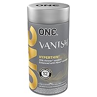 ONE® Vanish® Hyperthin® Condoms | Vegan-Friendly Ultra-Thin Latex Condoms | Non-GMO | Natural Rubber Latex | 12-Pack