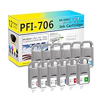 PFI-706 Ink Cartridges Compatible for Canon PFI 706MBK 706BK 706C 706M 706Y 706R 706G 706GY 706B 706PC 706PM 706PGY Ink Cartridge Work for Canon IPF8300 Plotter