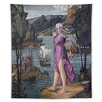 DEEPDIG Girolamo Dai Libri - Vrouw Staande Aan De Waterkant, 1510-1530 Wall Art Tapestry Decorative Bedroom Modern Home Print Picture Artworks Tapestries 50