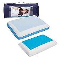Comfyt Cervical Pillow, Cooling Orthopedic Memory Foam Pillow for Side Back Stomach Sleeper - Sleeping Gusseted Bed Pillows, Gel Layer Provides Coolness, Removable Washable Soft Cover