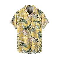 Summer Printed Hawaiian Shirts for Men, Short Sleeve Vacation Button Down Shirts