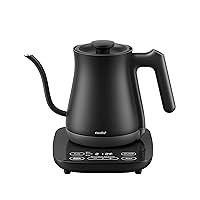 Gooseneck Electric Kettle with Temperature Control, 3 Variable Presets, 100% Stainless Steel, 1500 Watt Powerful Quick Heating Portable Hot Water Kettle for Pour Over Coffee and Tea, 0.6L