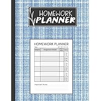 HOMEWORK PLANNER: Assignment Tracker For Elementary, Middle and High School Students Boys and Girls - Blue 8,5