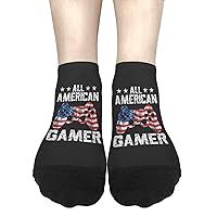 All American Gamer 4th Of July Video Games Women Ankle Socks Dress For Women's Socks
