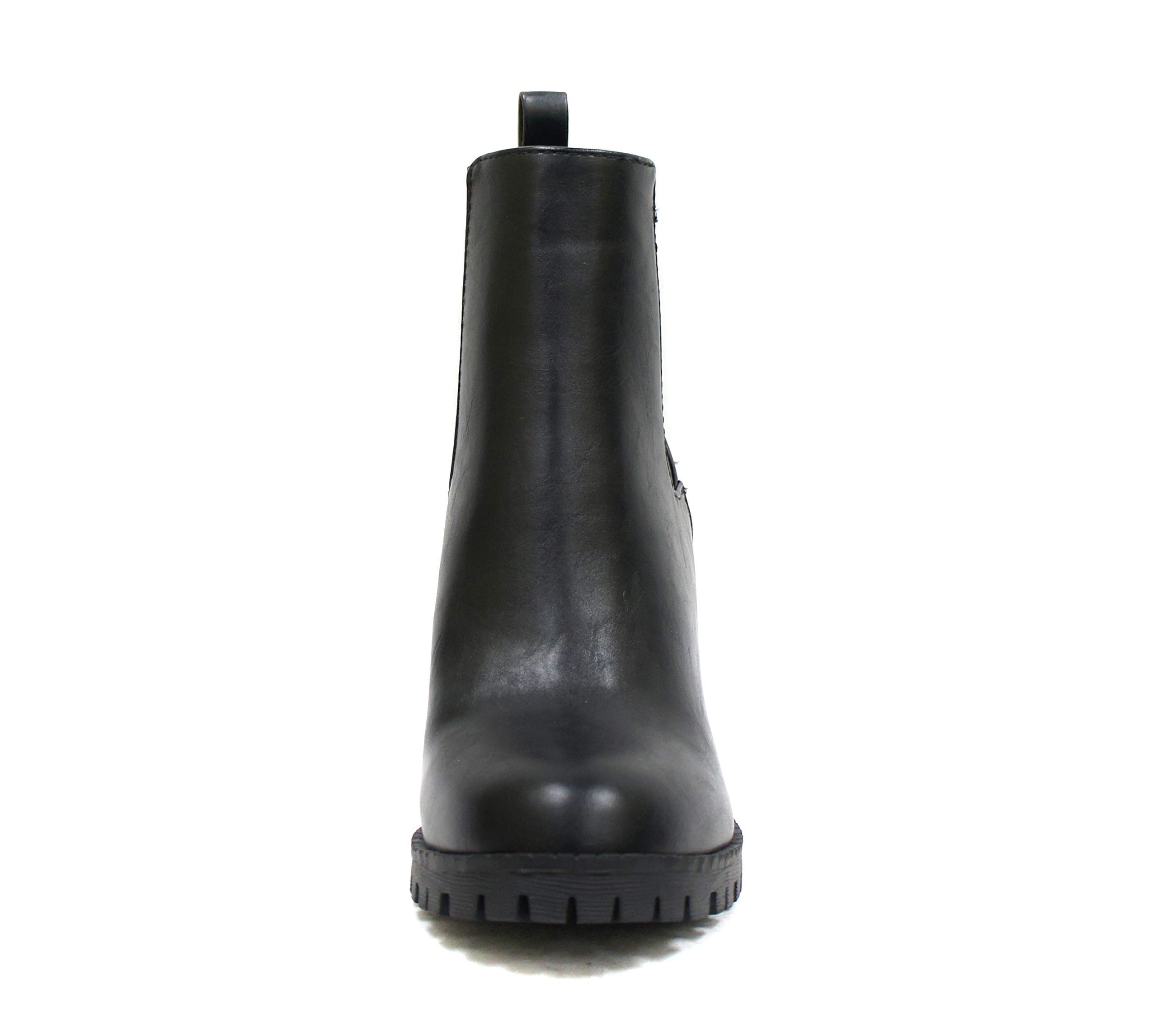 Soda Glove - Ankle Boot w/Lug Sole Elastic Gore and Chunky Heel