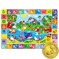 QUOKKA Baby Play Mat for Floor - Super Soft Plush Surface ABC Playmat for Toddlers & Infants - Extra Thick (0.8cm) Large Padded Non-Slip Nursery Rug for Crawling & Playing - Foldable Gift Mat