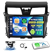 2+64G Android 13 Car Stereo for Nissan Altima 2013-2018 with Wireless Carplay Android Auto,10.1'' Touchscreen Car Radio with Mirror Link,WiFi,GPS Navigation,Bluetooth,FM/RDS Radio,SWC+AHD Rear Camera