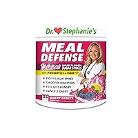Meal Defense Drink Mix by Dr. Stephanie’s - Fiber & Probiotics, Smooth Digestion & Fight Hunger - Psyllium Husk & Berry Breeze Natural Flavor