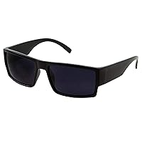 Men's Black Super Dark Lens Gangster Sunglasses Cholo Glasses - Flat Top Shades