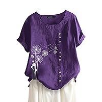 Dandelion T-Shirt for Women Casual Short Sleeve Tops Funny Cute Crew Neck Shirts Summer Fashion Graphic Blouse Tees