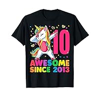 10 Year Old Unicorn Dabbing 10th Birthday Girl Unicorn Party T-Shirt