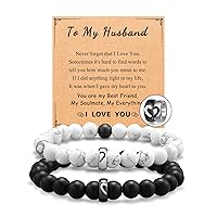 UNGENT THEM Matching Couple Ring Bracelets Gifts for Boyfriend Husband Fiance Soulmate Girlfriend Wife Valentine's Day Anniversary Birthday Engagement Gift