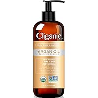 Organic Argan Oil 16oz with Pump, 100% Pure | Bulk for Hair, Face & Skin