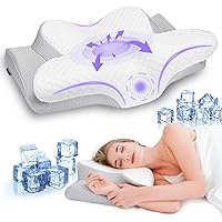 Cervical Pillow for Neck and Shoulder, Memory Foam Contour Neck Pillows Ergonomic Neck Support Pillow for Side Back Stomach Sleepers Orthopedic Cooling Pillow with Pillowcase