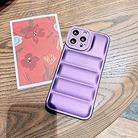 Luxury Colorful PU Leather Down Jacket Phone Case for iPhone 11 12 13 Pro Max 8 7 Plus X Xr Xs Max Soft Silicon Heavy Duty Cover,Purple,for iPhone 11 Pro