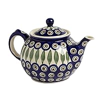 Polish Pottery Teapot - 3/4 qt. - Peacock