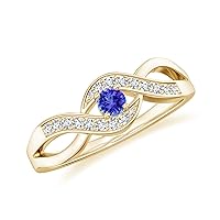 Natural Tanzanite Infinity Promise Ring for Women Girls in Sterling Silver / 14K Solid Gold/Platinum