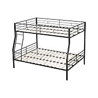 Full Over Queen Bunk Bed with Wood Slat Support for Kids,Can be Separated & Easy Assemble & Space Saving Design & No Box Spring Needed,Perfect for Dorm,Bedroom,Guest Room, Black