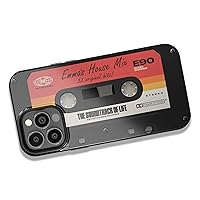 Custom Retro Cassette Tape Case, Personalized Audio Mixtape, Designed ‎for iPhone 15 Plus, iPhone 14 Pro Max, iPhone 13 Mini, iPhone 12, 11, X/XS Max, ‎XR, 7/8‎ - Black