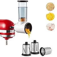 Slicer Shredder Attachment for KitchenAid Stand Mixer,Cheese Grater Attachment for KitchenAid Stand Mixer, Food Processor with 3 Blades by Hozodo