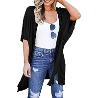 Yekaty Womens 2024 Lightweight Cardigan Sweaters Open Front Short Sleeve Kimono Summer Cover Up